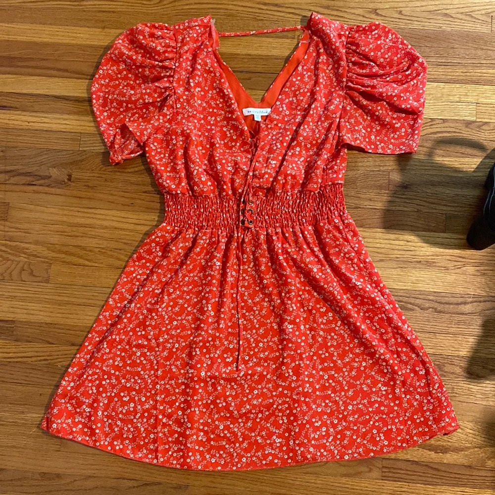 Red mini dress
